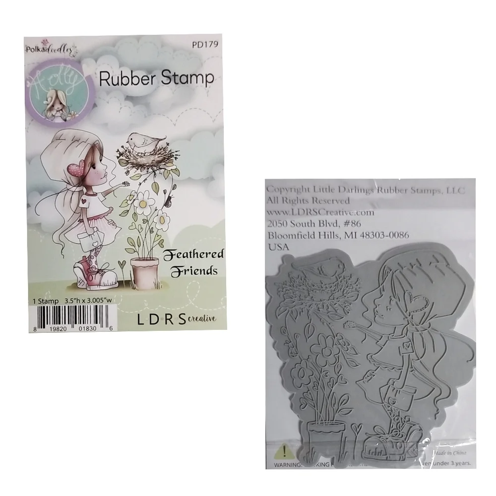 Rubber Stamps 3-pc Set: Feathered Friends, Watch it Grow, Delightful Daisy. NWT